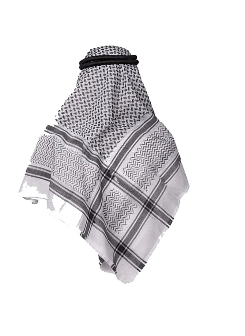 Caprisious Ghutra Complete Set for Men - Premium Arab Fashion Keffiyeh & Head Ring Agal Iqal | Arabian Scarf Shaykh Boys Headwear One Size  - Image 3
