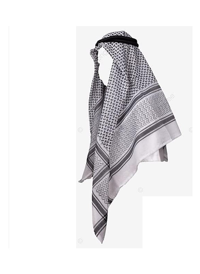 Caprisious Ghutra Complete Set for Men - Premium Arab Fashion Keffiyeh & Head Ring Agal Iqal | Arabian Scarf Shaykh Boys Headwear One Size  - Image 4