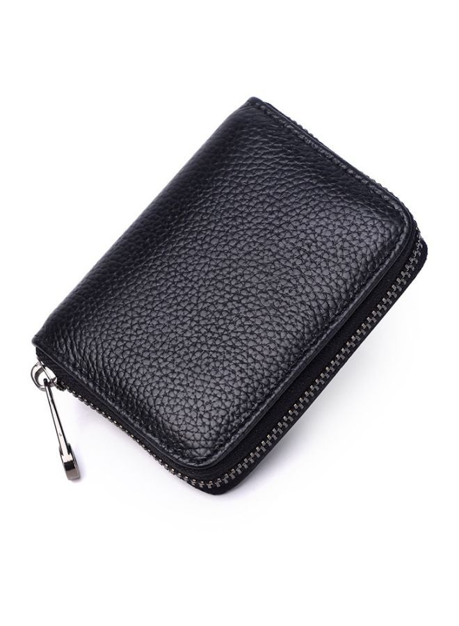 Calfskin Leather Card Holder Black - Image 2