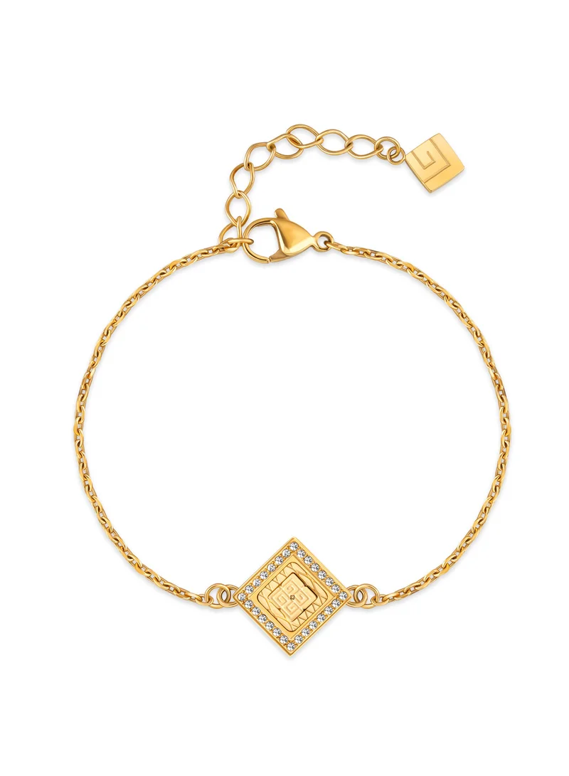 غاي لاروش Eva Gold Plated Bracelet With Crystals
