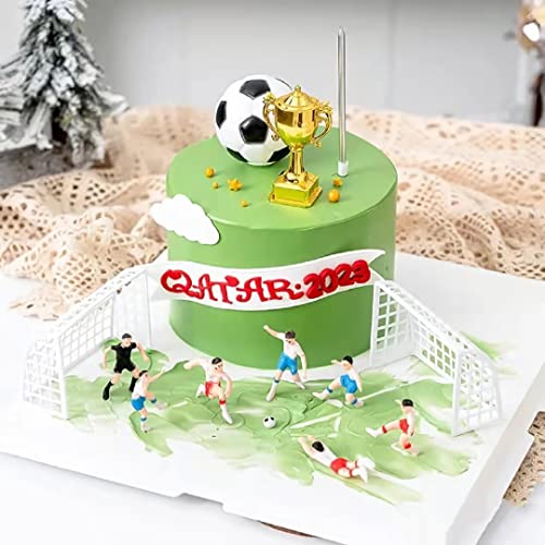 Qoadwem Soccer Cake Topper,14pcs Soccer Players Toys Football Cake Topper Decorations Soccer Ball Soccer Player Cake For Soccer Party Theme DecorationsMen Boy Birthday Cupcake Topper - Image 4