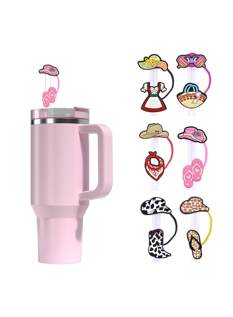 SOLARAE Straw Cover Cap for Trumbler Cup 30&40 Oz 10 mm Drinking Straw Topper, Cartoon Straw Cover Cap for Stanley Tumbler, Reusable Silicone Straw Covers, Cute Trumbler Cup Accessories (Hat) - Image 1