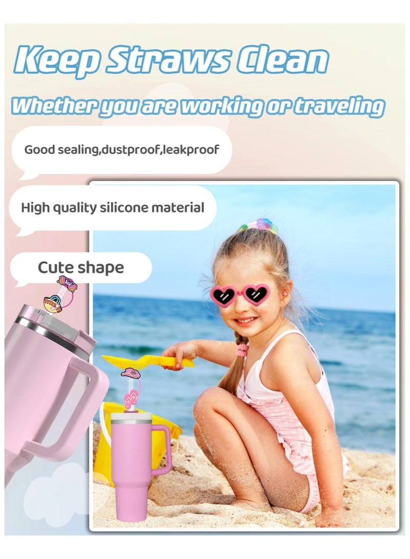 SOLARAE Straw Cover Cap for Trumbler Cup 30&40 Oz 10 mm Drinking Straw Topper, Cartoon Straw Cover Cap for Stanley Tumbler, Reusable Silicone Straw Covers, Cute Trumbler Cup Accessories (Hat) - Image 3