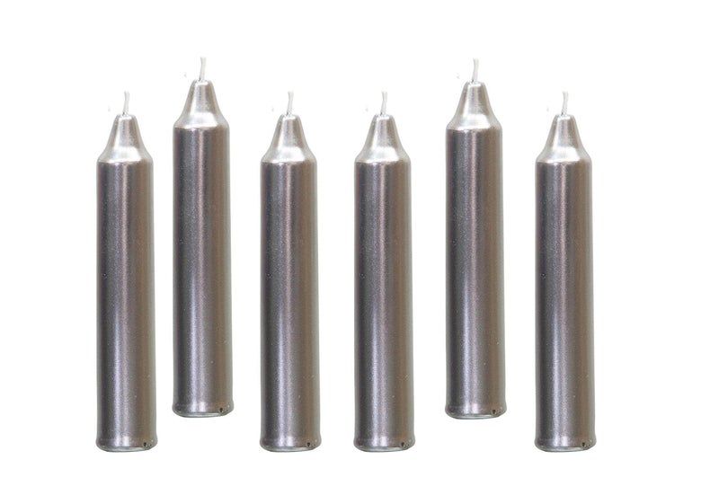atorakushon® Pack of 12 Smokeless Scented Silver Pastel Stick Candles for Diwali X-mas Decoration Home Decoration Party Gift Dinner Table Valentine Day - Image 5