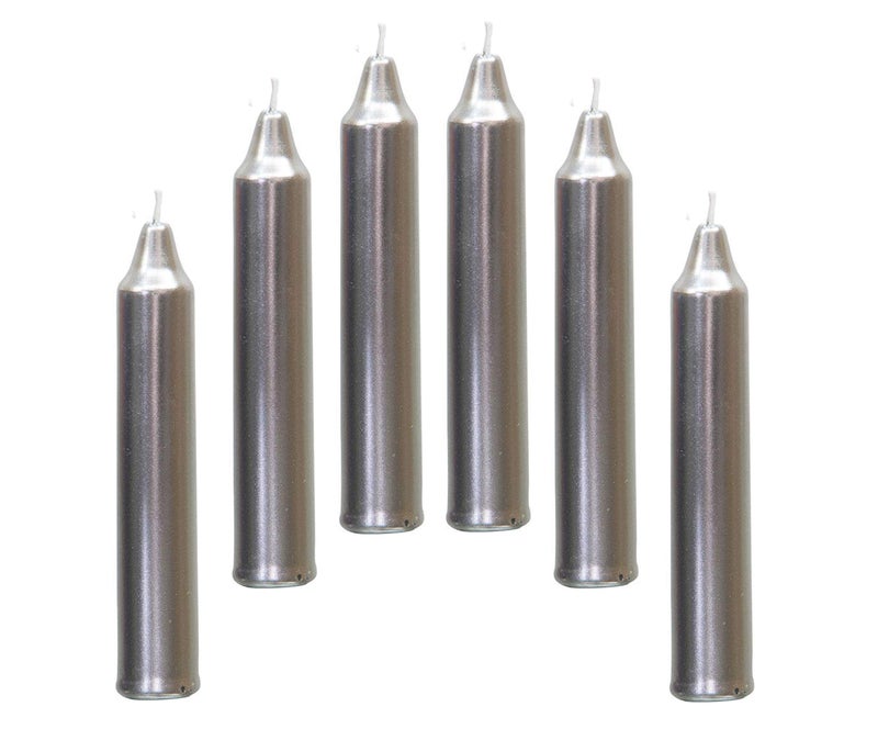 atorakushon® Pack of 12 Smokeless Scented Silver Pastel Stick Candles for Diwali X-mas Decoration Home Decoration Party Gift Dinner Table Valentine Day - Image 2
