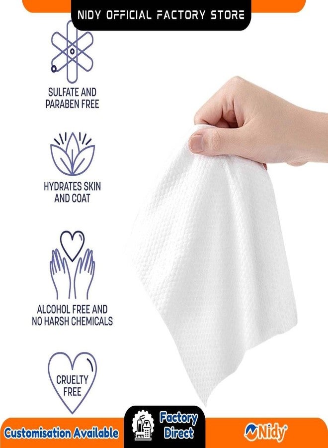 STORE77 Nidy® Disposable Pet Towel - Super Absorbent, High Water Retention, Quick Dry Dog Towel | Puppy Drying Sheet, Portable Pet Grooming Pet Cleaning Wipes Pack of 50 (50 GSM, 20x20 CM 7.9X7.9 INCH) - Image 2