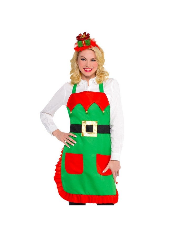 Amscan Party City Christmas Elf Fabric Apron for Teens and Adults, One Size Fits Most - Image 1