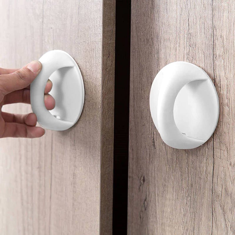 Turbid 12 Pack SelfStick Instant Cabinet Handle Pulls Drawer Pull Helper with Adhesive for Sliding Door Glass Windows Wardrobes Peel and Stick Knob White - Image 5