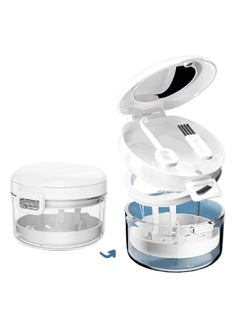 SYOSI Clear Denture Case with Strainer Basket, Denture Case, Retainer Case,Denture Storage Soak Container for Travel, Mouth Guard Cleaning Case, Braces Holder Cleaner Cup for Travel (White)  - Image 1