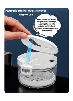 SYOSI Clear Denture Case with Strainer Basket, Denture Case, Retainer Case,Denture Storage Soak Container for Travel, Mouth Guard Cleaning Case, Braces Holder Cleaner Cup for Travel (White)  - Image 4