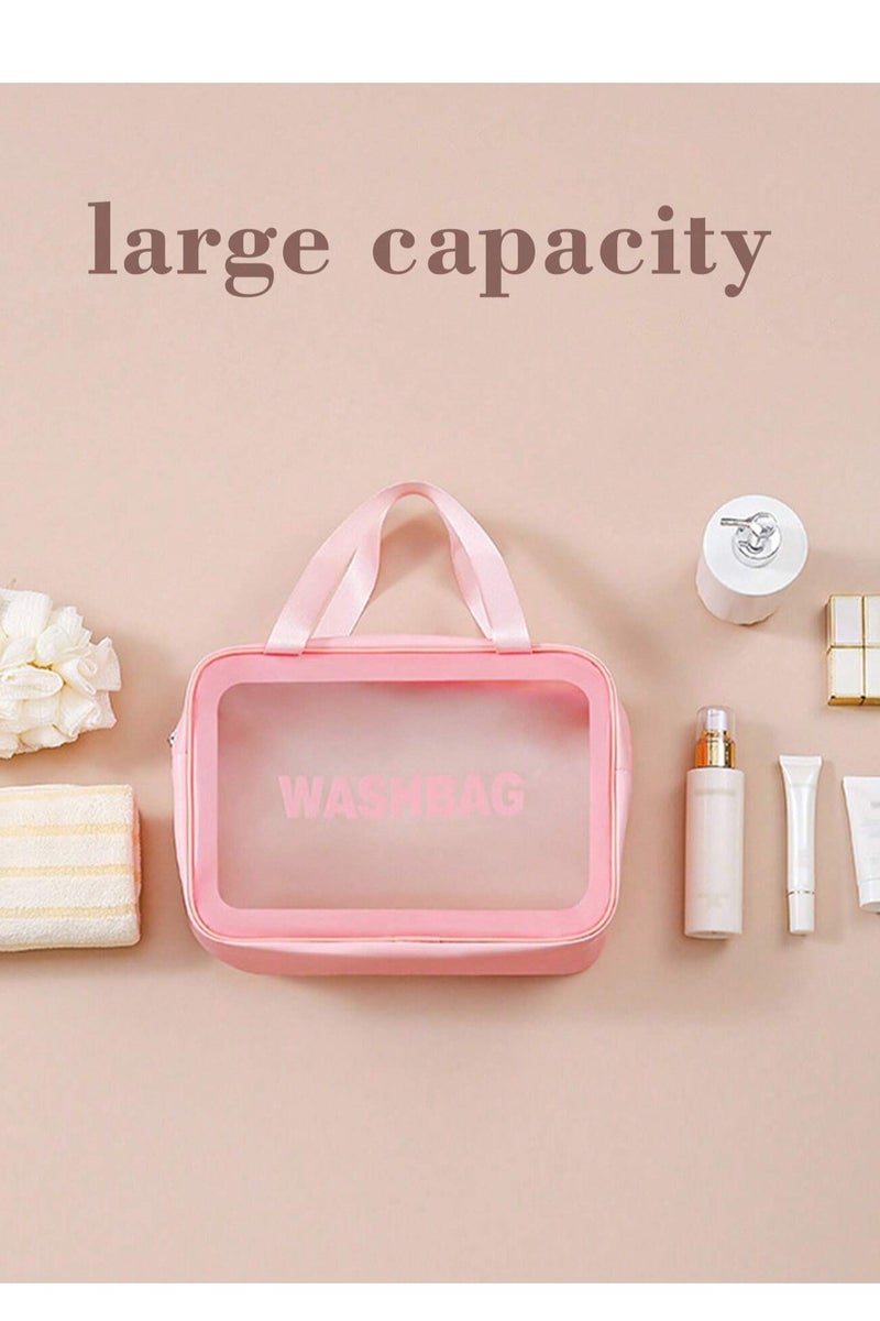 مجموعة 3 حقائب مستحضرات تجميل مقاومة للماء – منظم سفر كبير السعة من PVC لحمل أدوات التجميل والعناية أثناء الرحلات  متعدد الألوان - Image 2