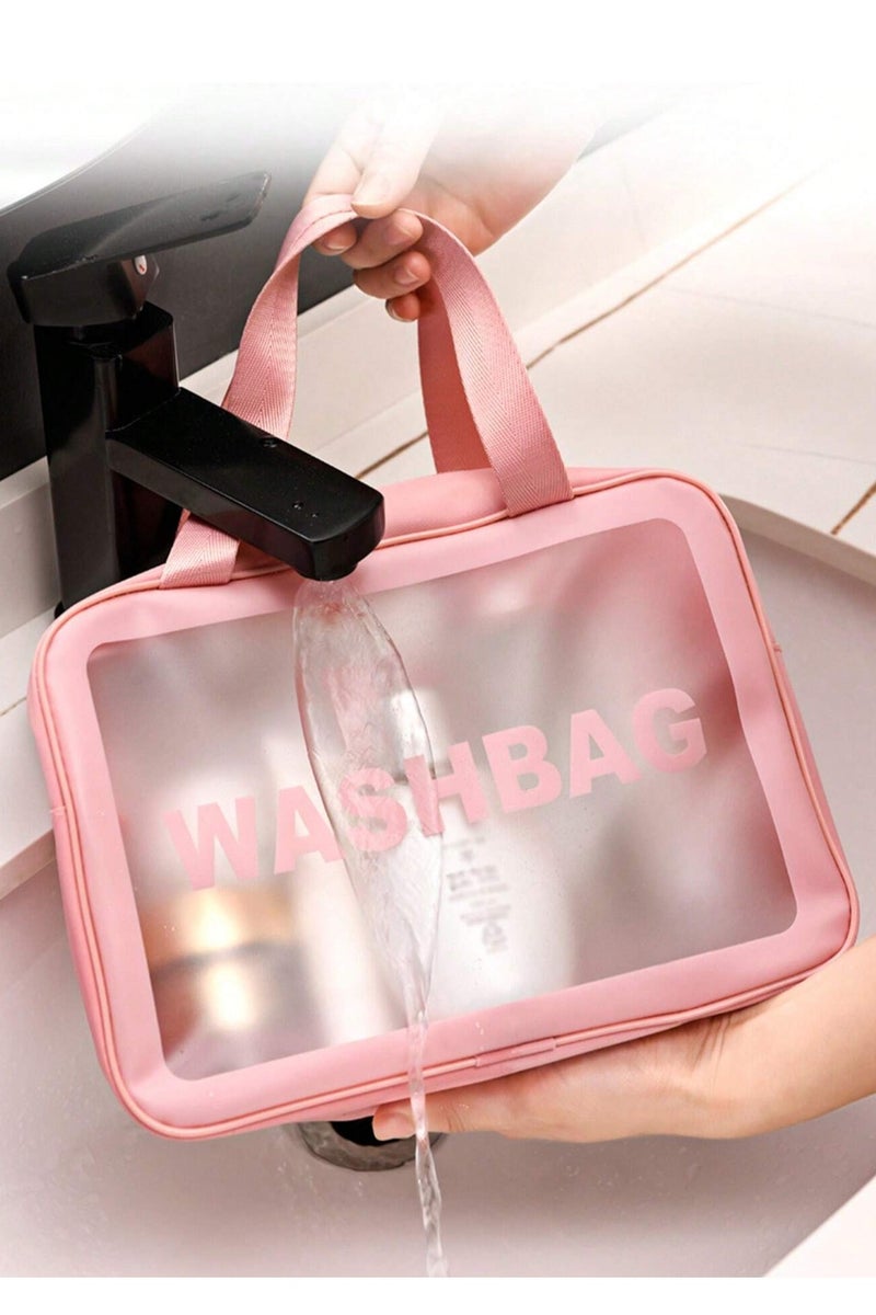 مجموعة 3 حقائب مستحضرات تجميل مقاومة للماء – منظم سفر كبير السعة من PVC لحمل أدوات التجميل والعناية أثناء الرحلات  متعدد الألوان - Image 5