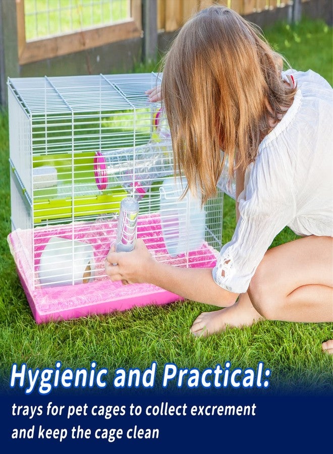 تونديامو تونديمو، 150 قطعة من بطانات أقفاص الأرانب البلاستيكية للاستخدام مرة واحدة، أكياس بطانات أقفاص الأرانب، بطانات أقفاص شفافة لأقفاص خنازير غينيا، بطانات أقفاص بلاستيكية مانعة للتسرب للقنافذ والهامستر والحيوانات الصغيرة، صندوق فضلات - Image 3