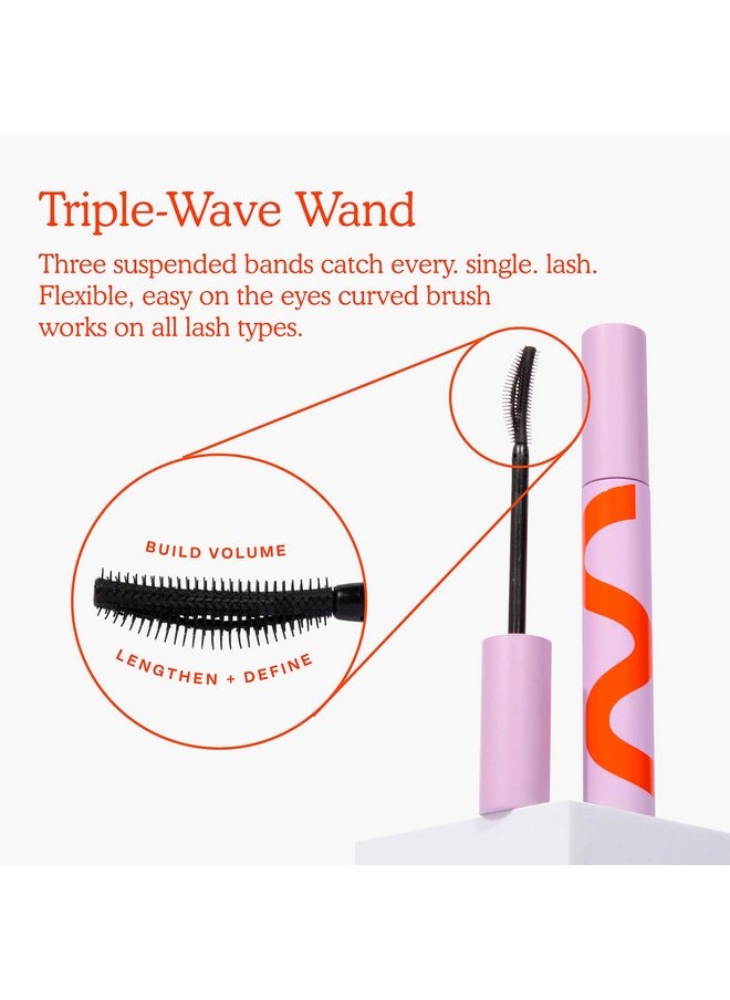 TOWER 28 - Makewaves Vegan Mascara Jet Black ; Lengthening And Volumizing Mascara ; No Clumping No Flaking ; Lightweight Buildable For Sensitive Eyes - Image 1