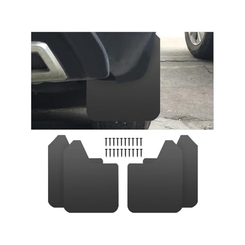 FALVFUN Car Mud Flaps Splash Guards 4PCS Bendable Flexible Vehicle Front Rear Mudflaps Protection with Screws Automotive Exterior Flares Accessories Universal for SUV Sedan Truck Black - Image 1