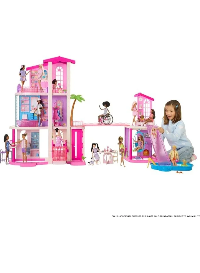Barbie Barbie New 2026 Dreamhouse Dollhouse with 2 Pools, 2 Slides, Elevator, with 9 Play Areas, Including 2 Houses, & 65+ Pieces Including Furniture & Accessories