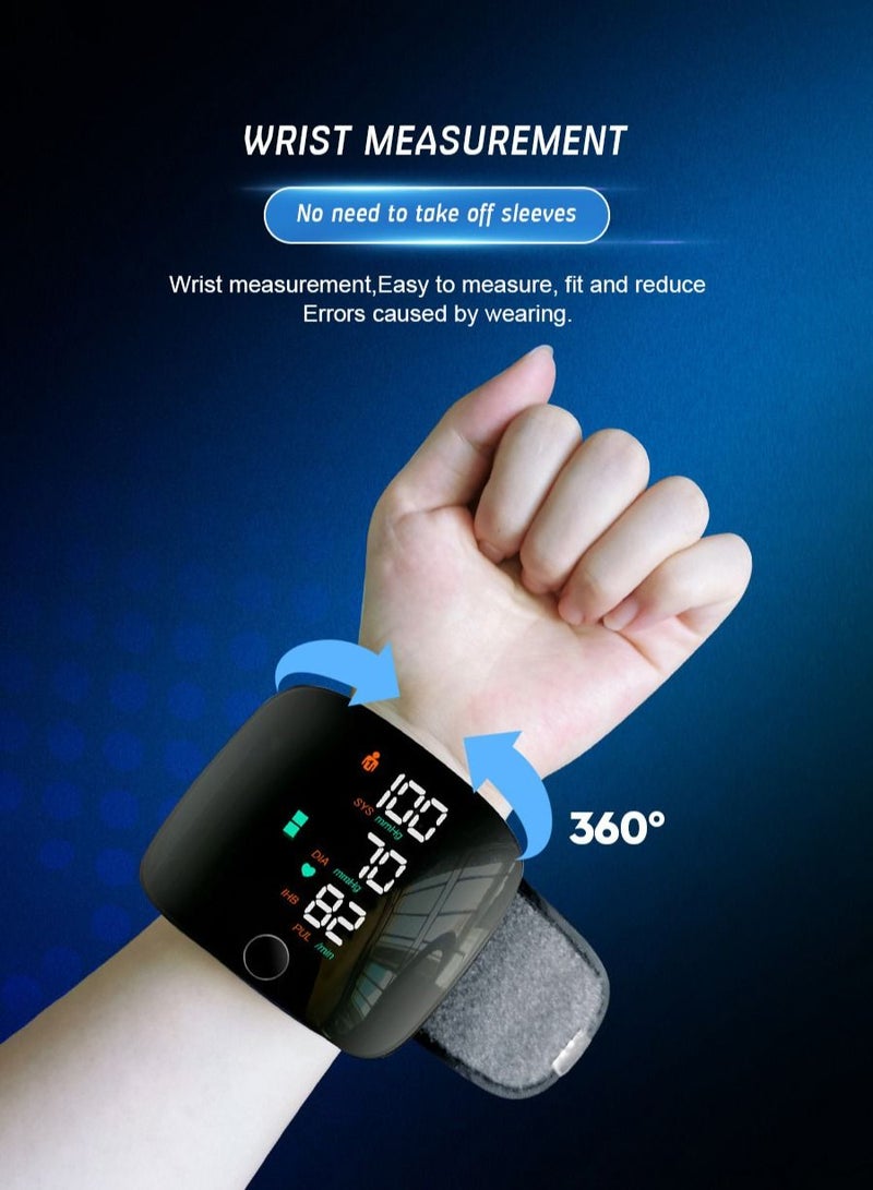 Blood Pressure Monitor Digital Wrist Blood Pressure Machine Adjustable Cuff Bp Detector 2x99 Readings Memory Large Display Voice with Carrying Case Automatic Blood Pressure Wrist Detector Watch,blood pressure meter digital,bp monitor - Image 2