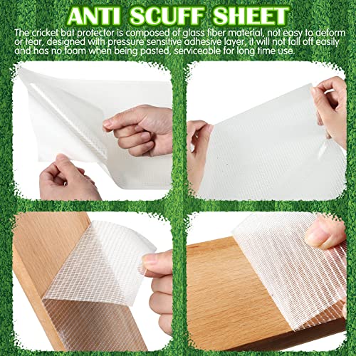 LEIFIDE 4 Pcs Cricket Bat Protection Sheet Cricket Bat Anti Scuff Sheet Tape Transparent and Clear Face Cover High Viscosity Fiberglass 14.96"x6.69" - Image 4