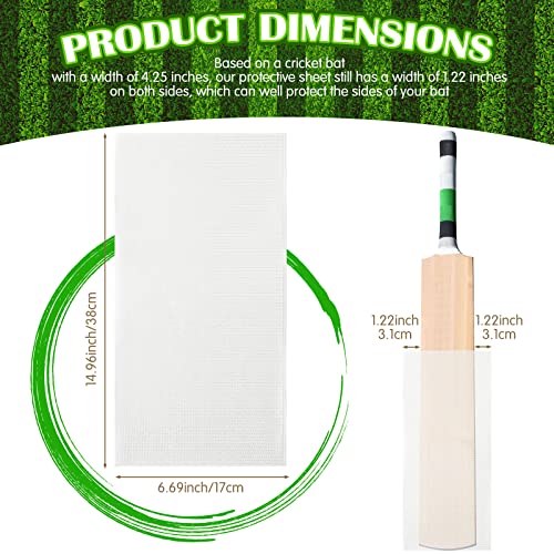 LEIFIDE 4 Pcs Cricket Bat Protection Sheet Cricket Bat Anti Scuff Sheet Tape Transparent and Clear Face Cover High Viscosity Fiberglass 14.96"x6.69" - Image 2