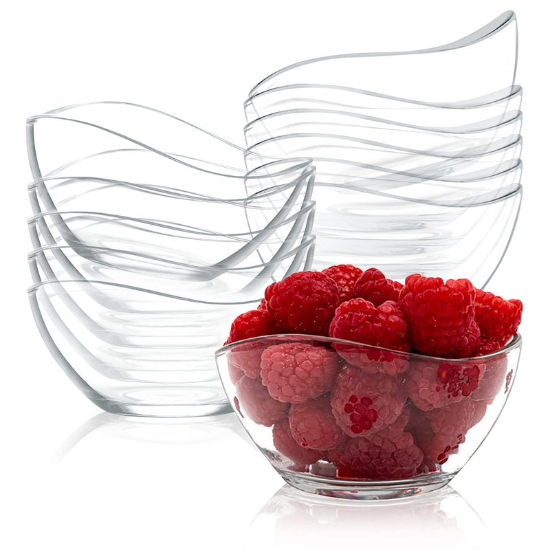 Vikko Dessert Bowls Set of 12 Small Glass Bowls 10 Ounce Ice Cream Bowl Small Candy or Snack Bowls Small Salad Bowl Kitchen Prep Bowl Microwave Safe Dishwasher Safe