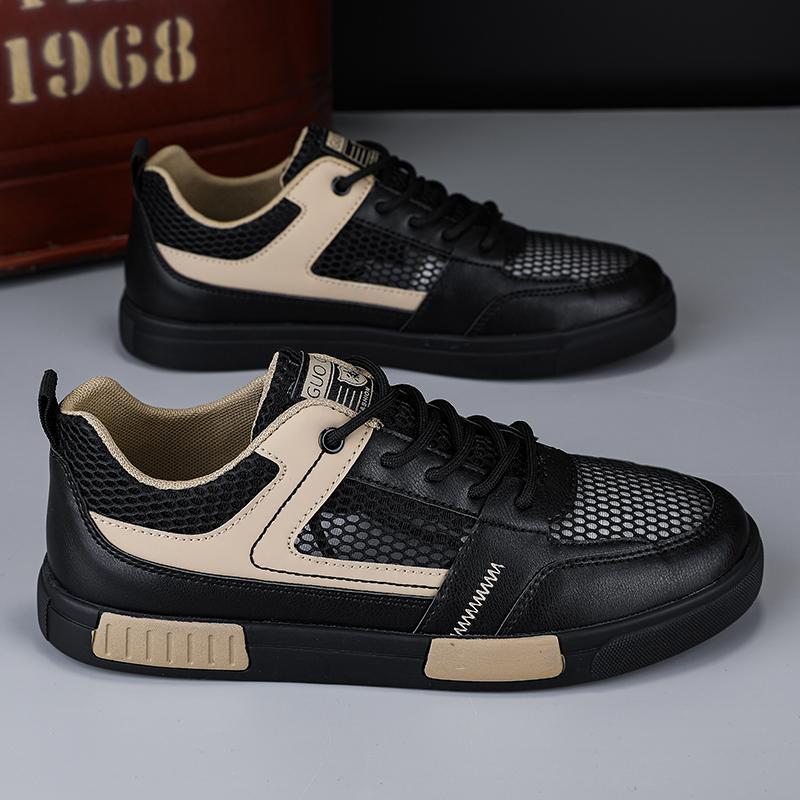 Men'S Shoes Breathable Casual Mesh Shoes Large Size Men'S Sneakers Korean Style Color Matching Trendy White Shoes - Image 1
