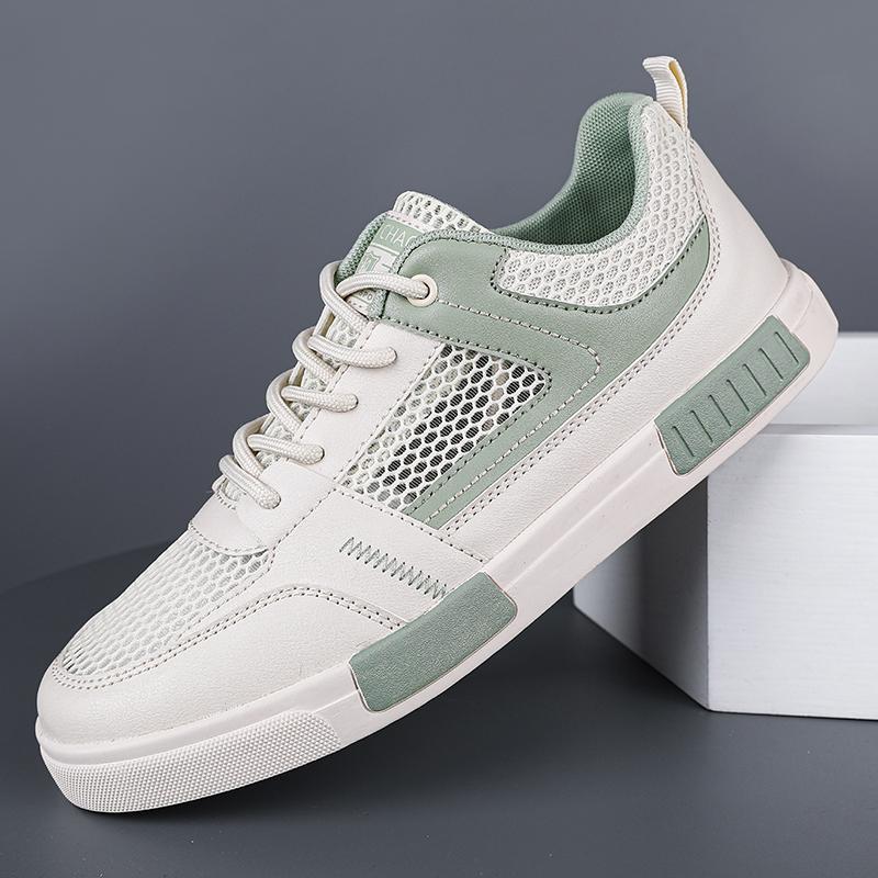 Men'S Shoes Breathable Casual Mesh Shoes Large Size Men'S Sneakers Korean Style Color Matching Trendy White Shoes - Image 5