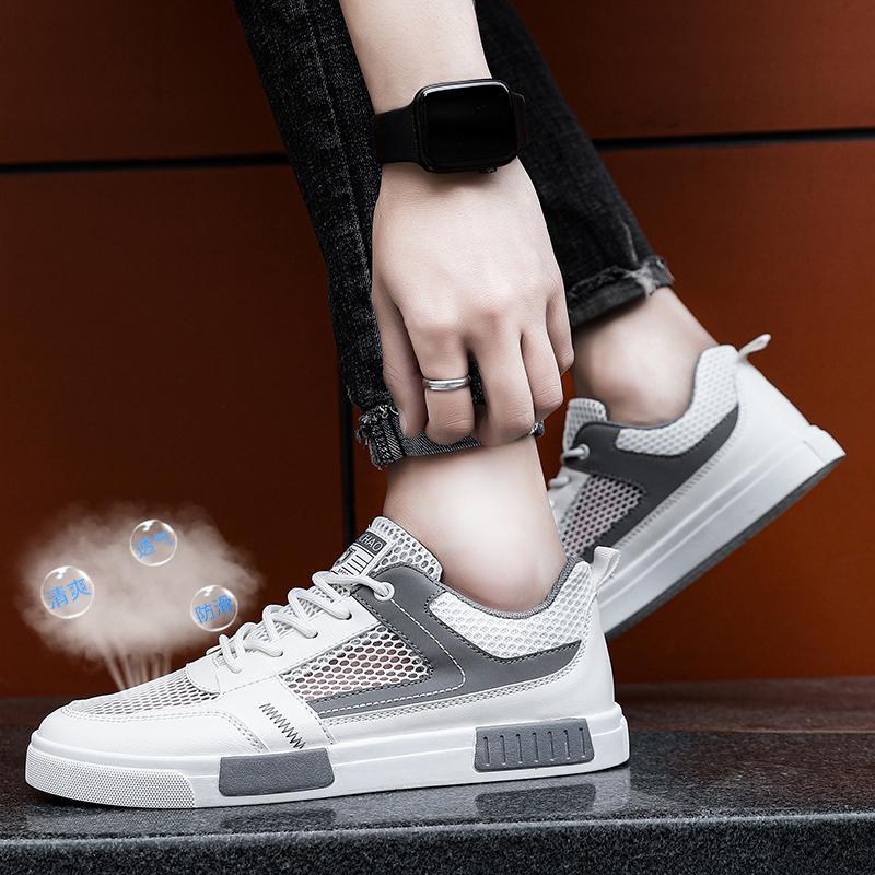 Men'S Shoes Breathable Casual Mesh Shoes Large Size Men'S Sneakers Korean Style Color Matching Trendy White Shoes - Image 3