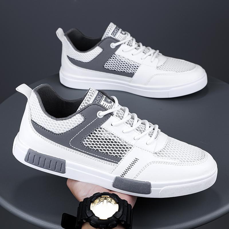 Men'S Shoes Breathable Casual Mesh Shoes Large Size Men'S Sneakers Korean Style Color Matching Trendy White Shoes - Image 4
