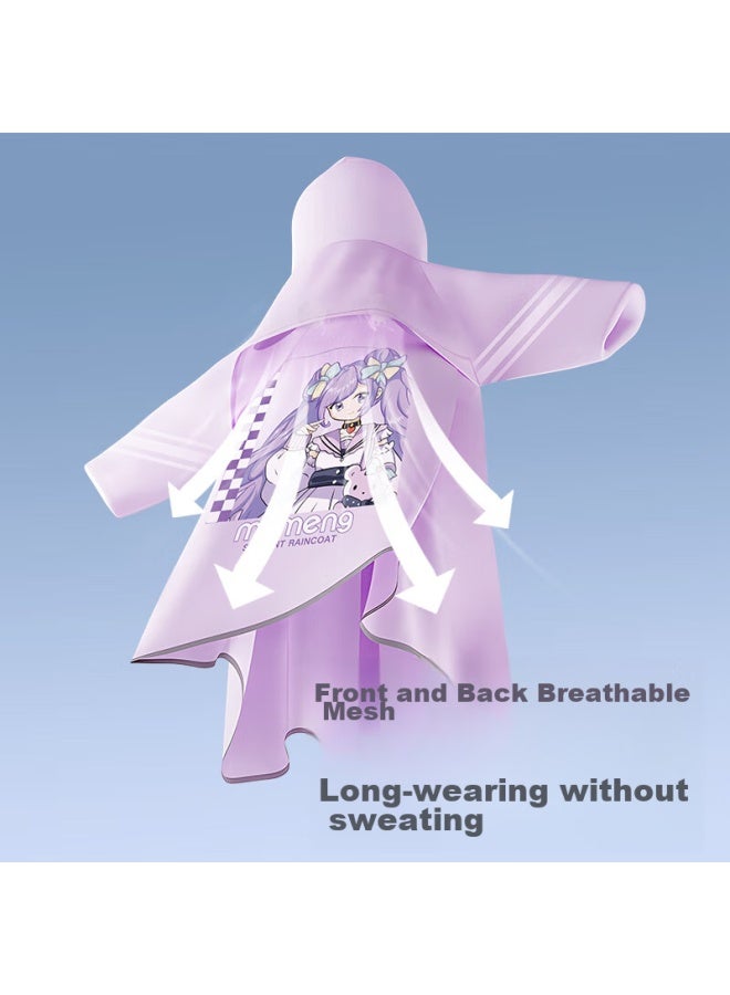 Moremerry Children's Raincoat For Boys And Girls, Full Body Waterproof Raincoat For Primary And Secondary School Students, Deep Blue Mecha Design, Size 5XL - Image 3