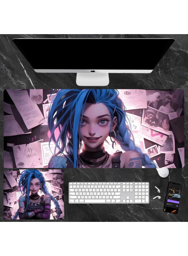Super Clear Printing Newspaper Jinx Mouse Pad Oversized Computer Laptop E-sports Keyboard Pad Office Desk Pad For Men And Women-Color:900*400*4mm-Pattern:[hd Printing] Jks012 - Image 1