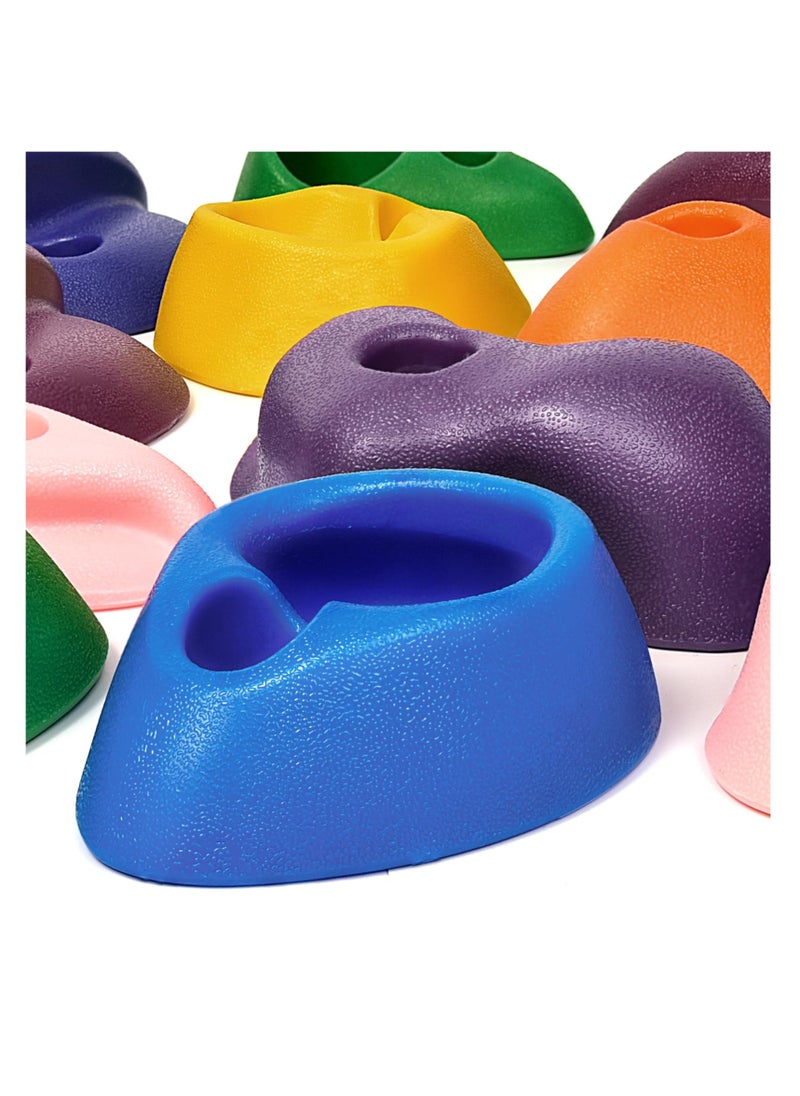 Excefore Rock Climbing Holds for Kids, 20 PCS Climbing Rocks for Playset, Tree Climbing Holds, Adult Rock Wall Holds with Mounting Hardware for Indoor Outdoor Rock Climbing Wall, Bright Color  - Image 5