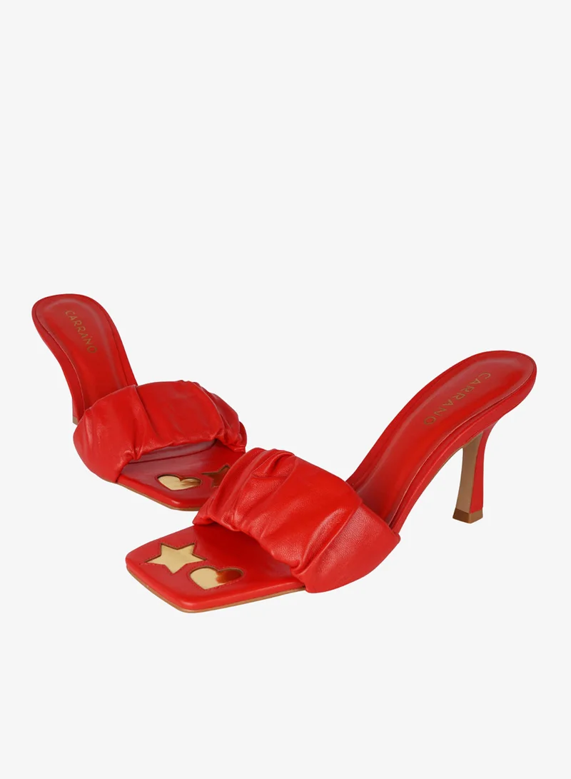 CARRANO Carrano Ladies Fashionable Imprinted Square Toe Mule 321036 Cab0625