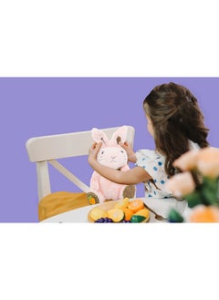 Toto Toys Lovely Bow Collar Long Ears Carrot Rabbit Plush Toy Pink Color 30 cm  - Image 4