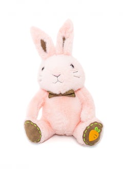 Toto Toys Lovely Bow Collar Long Ears Carrot Rabbit Plush Toy Pink Color 30 cm  - Image 1