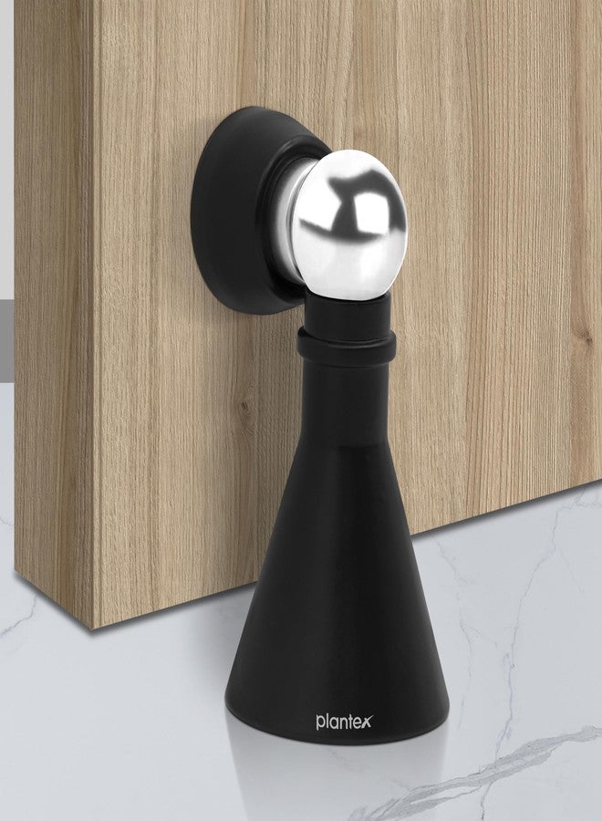 Plantex Door Stopper Magnetic/High Grade Stainless Steel Door Catcher/5 Inch Door Magnet Stops for Home/360 Degree Angle Door Magnet for Home/Office/Hotel - (Black) - Image 1