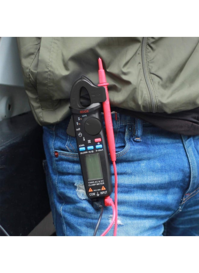 ACM91 Digital Clamp Meter 1mA AC DC Current True RMS Auto-Ranging 6000 Counts Hz Temperature Capacity Live Check V-Alert Low Impedance Voltage Tester