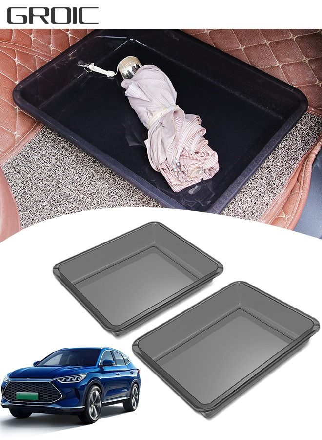 GROIC 2PCS Under Seat Storage Box Organizer, Hidden Organizer Tray Bin Waterproof Plastic Multifunctional Car Trunk for General Vehicle Type, 32.8*24.9CM - Image 1