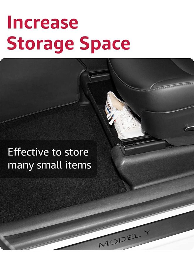 GROIC 2PCS Under Seat Storage Box Organizer, Hidden Organizer Tray Bin Waterproof Plastic Multifunctional Car Trunk for General Vehicle Type, 32.8*24.9CM - Image 3