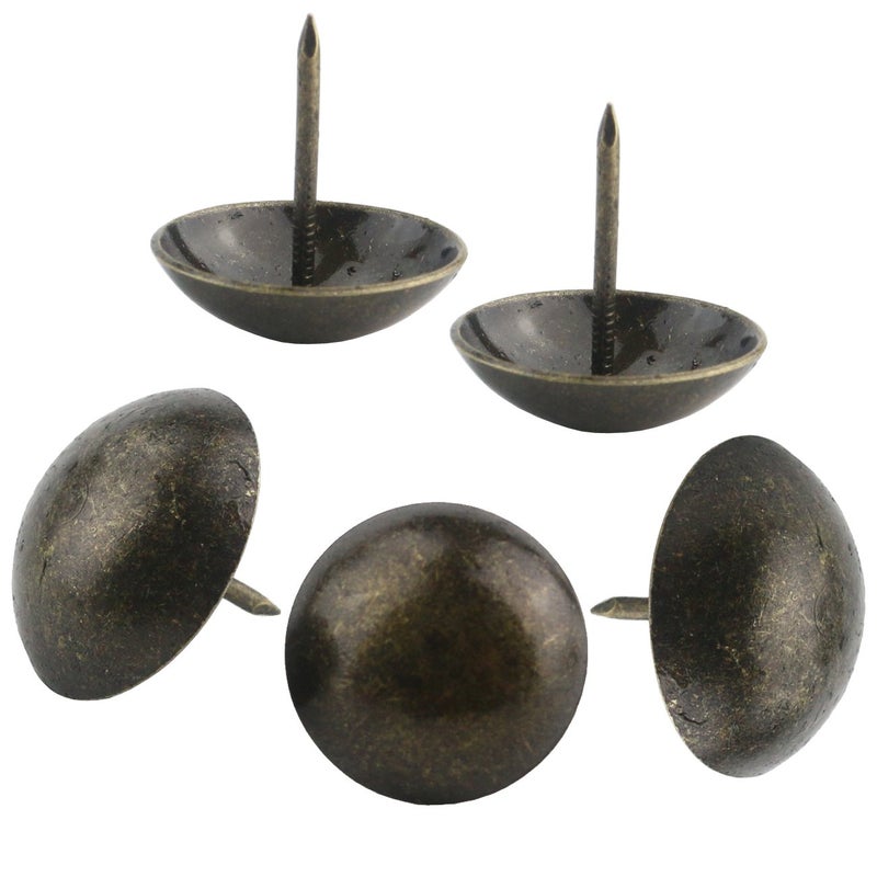 Ogrmar 50PCS Round Large-Headed Nail/Antique Upholstery Nails/Furniture Tacks 1" Diameter Antique Brass (1" x 1") - Image 3