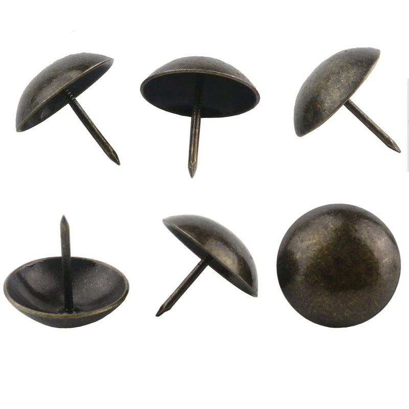 Ogrmar 50PCS Round Large-Headed Nail/Antique Upholstery Nails/Furniture Tacks 1" Diameter Antique Brass (1" x 1") - Image 2