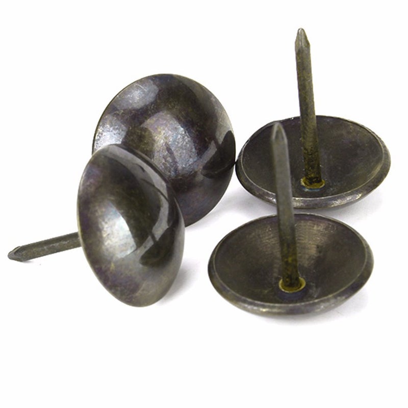Ogrmar 50PCS Round Large-Headed Nail/Antique Upholstery Nails/Furniture Tacks 1" Diameter Antique Brass (1" x 1") - Image 4