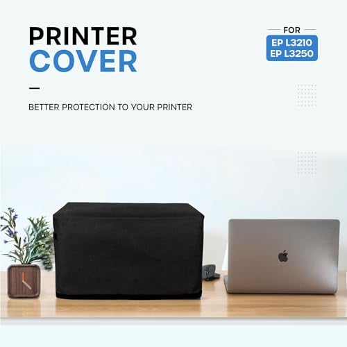 Crasome Dust & Water Proof Printer Cover for Epson EcoTank L3252 / L3250 / L3211 / L3260 / L3210 (Black) - Image 2