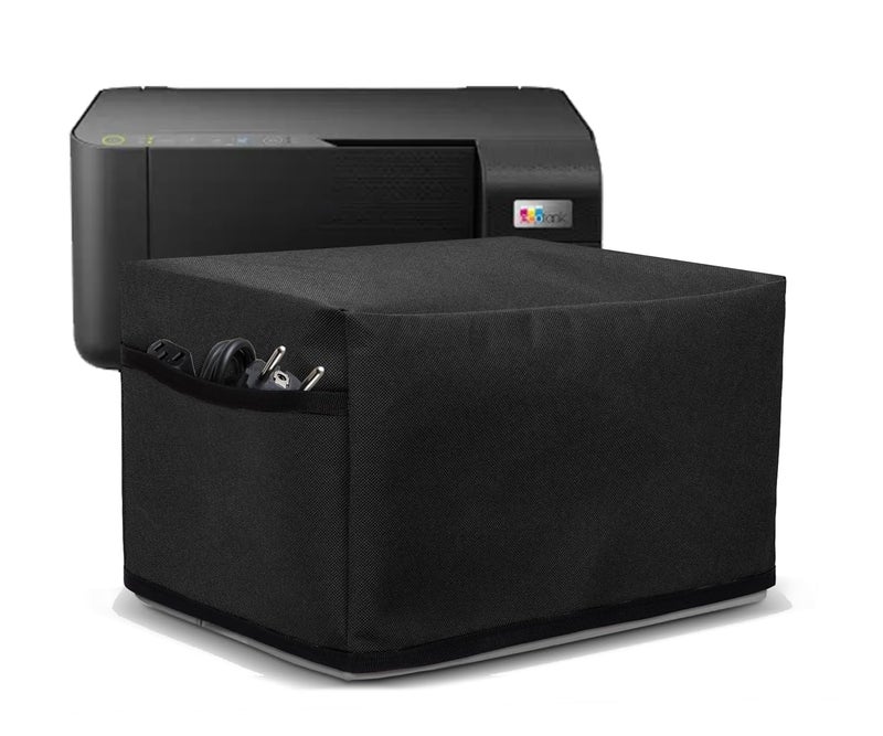 Crasome Dust & Water Proof Printer Cover for Epson EcoTank L3252 / L3250 / L3211 / L3260 / L3210 (Black) - Image 1