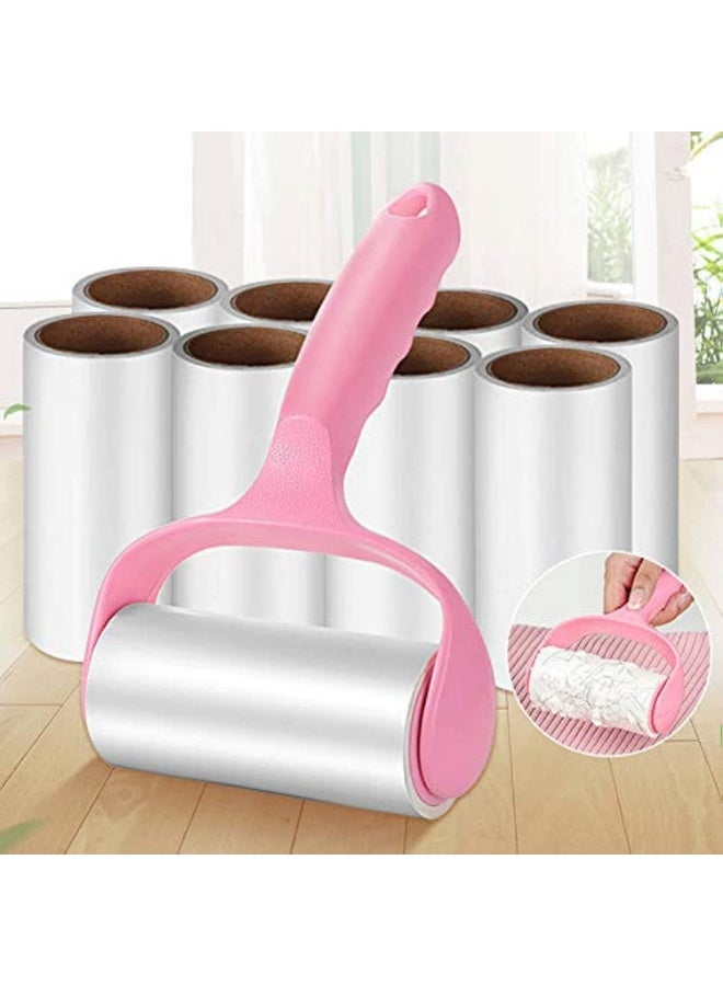 Meetion مجموعة لفة لاصقة فائقة لشفط شعر الحيوانات الأليفة مناسبة للشعر والملابس والسجاد ومقاعد السيارات والغبار والفرشاة (مع 9 إعادة تعبئة) - Image 1