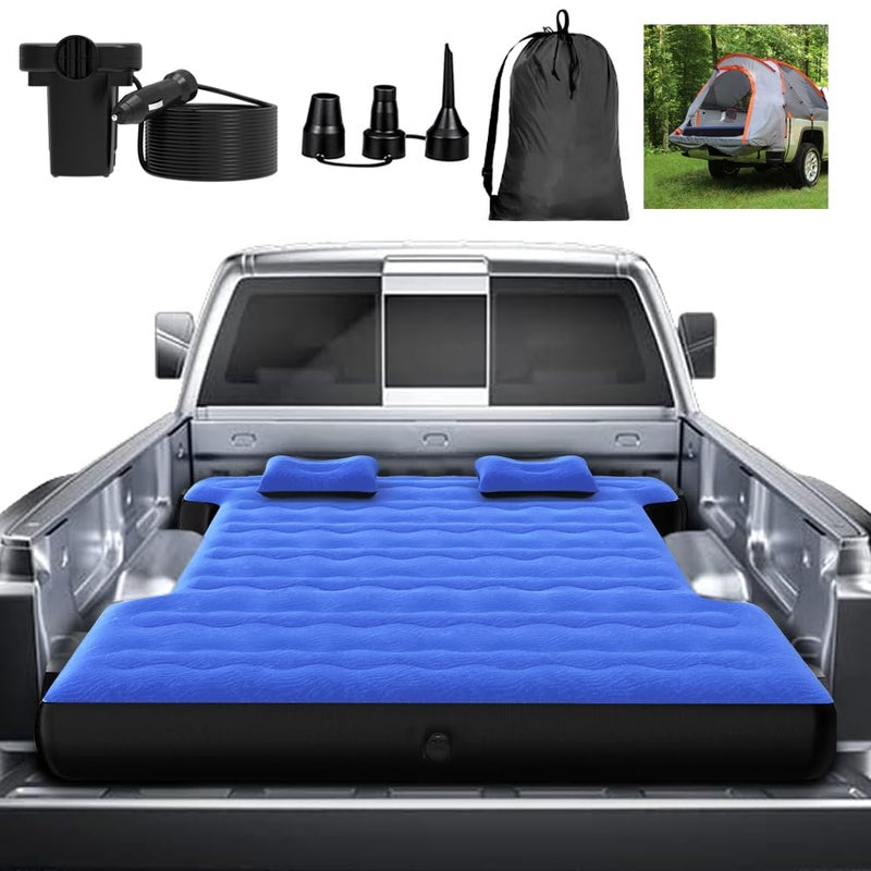hufaut Camping Pickup Truck Bed Air Mattress Thicken Sleeping Pad for 5558Ft FullSize Short Truck Beds Outdoor Camping Car TravelNavy Blue