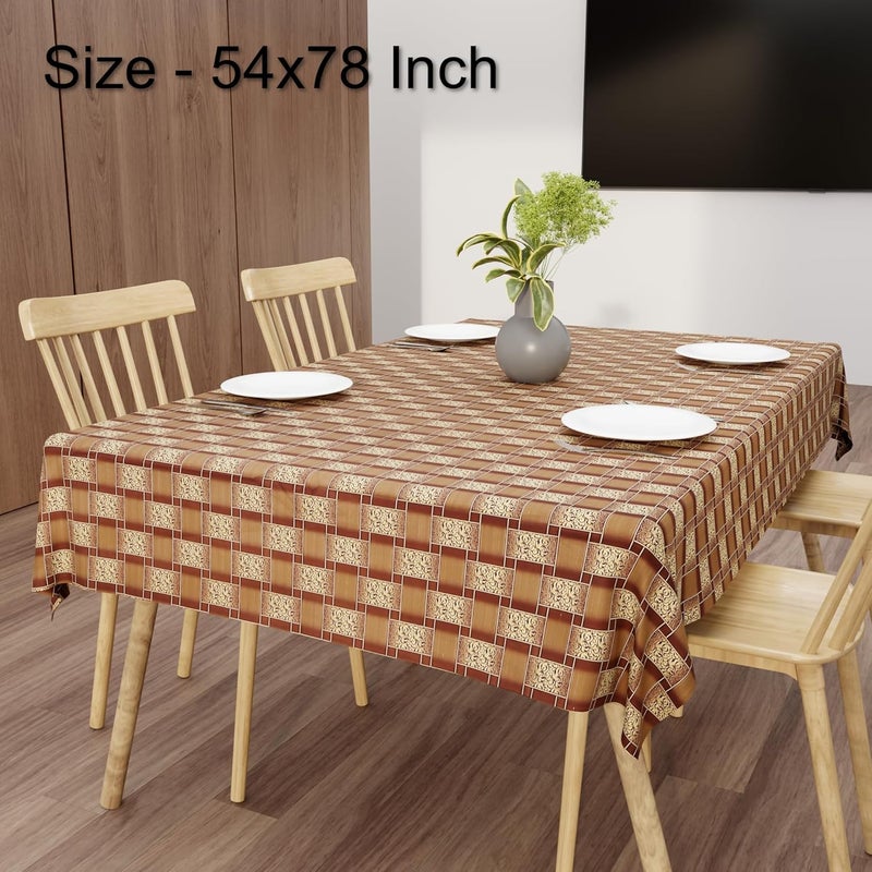 Wings Star Floral Print Exclusive Table Cover|PVC 6 Seater Table Cover|Table Sheet for Dining, Party, Events|Waterproof Protector|Indoor and Outdoor Use 54x78 Beige - Image 2