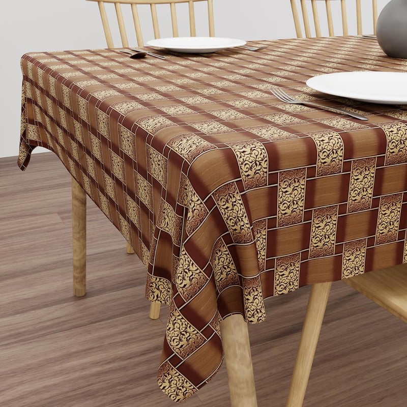 Wings Star Floral Print Exclusive Table Cover|PVC 6 Seater Table Cover|Table Sheet for Dining, Party, Events|Waterproof Protector|Indoor and Outdoor Use 54x78 Beige - Image 1