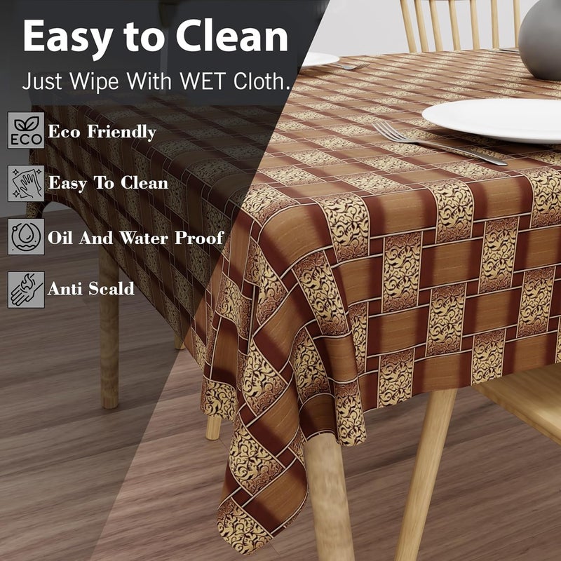 Wings Star Floral Print Exclusive Table Cover|PVC 6 Seater Table Cover|Table Sheet for Dining, Party, Events|Waterproof Protector|Indoor and Outdoor Use 54x78 Beige - Image 4