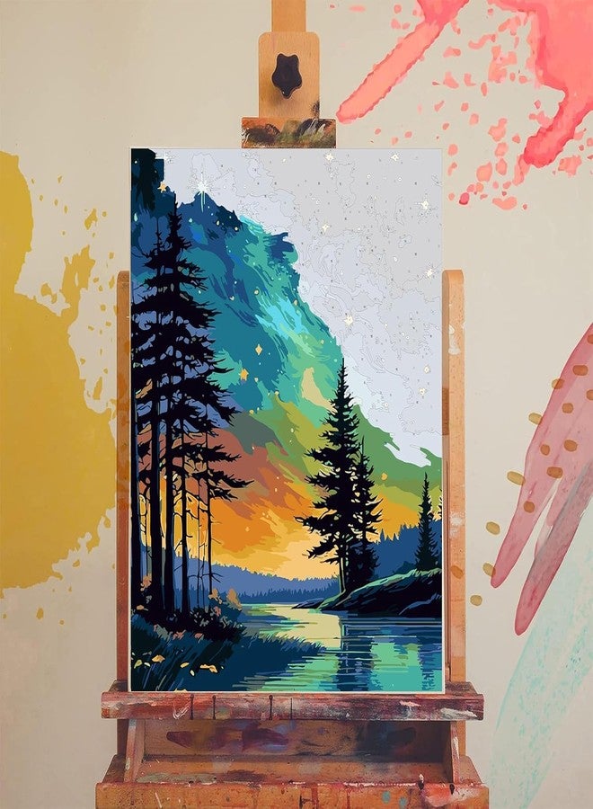 TREXEE Starry Sky Paint by Numbers Adult Kit-Adult Paint by Numbers Starry Night,Abstract Landscape Paint by Number Perfect for Home Wall Decor (16x20 Inch) Unframed - Image 3