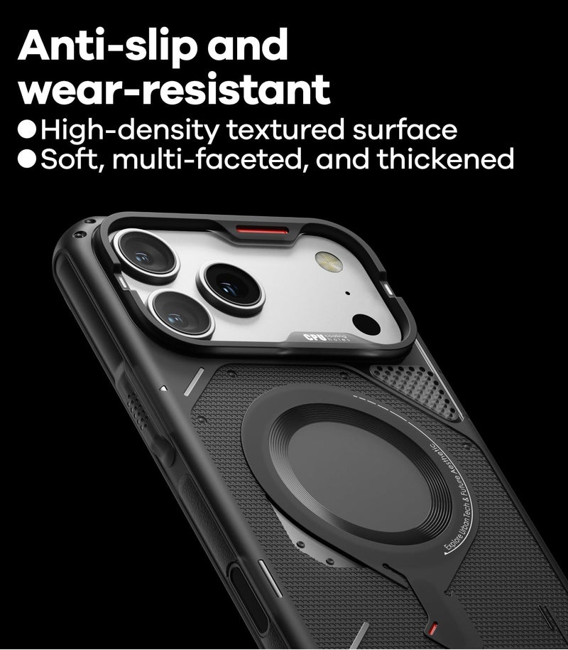 Aulumu A17 iPhone 17 Pro Max Case | MagSafe Compatible | Touch-Sensitive Buttons | Integrated Drop Protection | Military-Grade Outdoor Design Black - Image 5